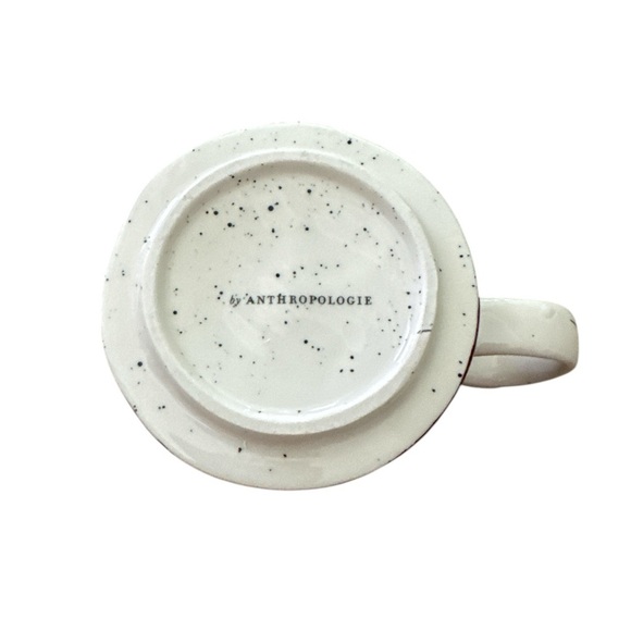 Anthropologie Block Printed Monogram Initial K Purple Green Floral Coffee Mug - Picture 6 of 7